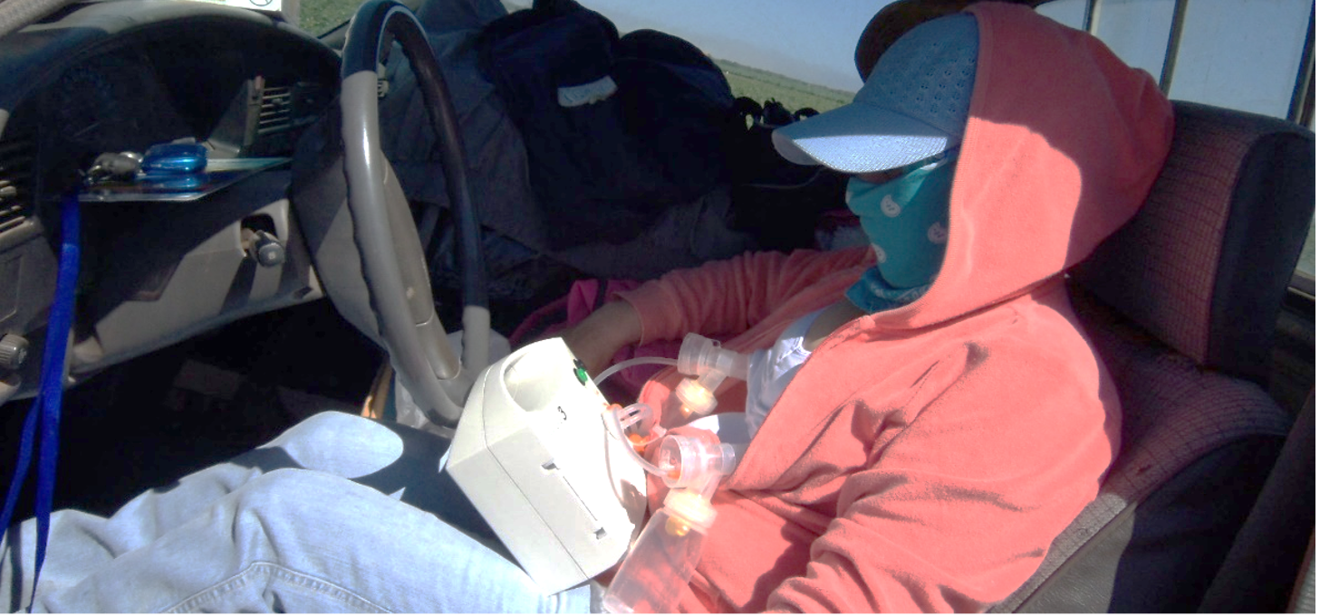 Agricultural worker pumping breast milk