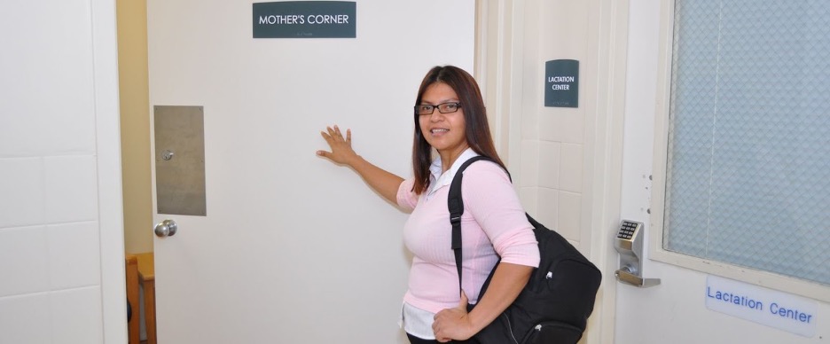 Young girl in school hallway