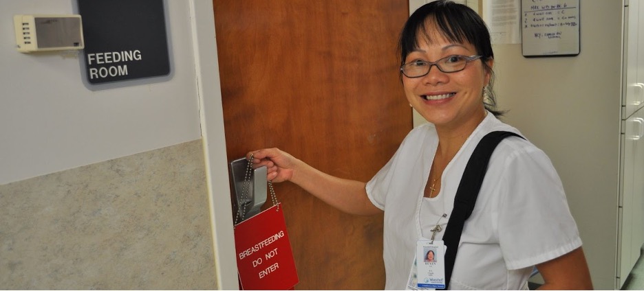 Breastfeeding Specialist going into breastfeeding area